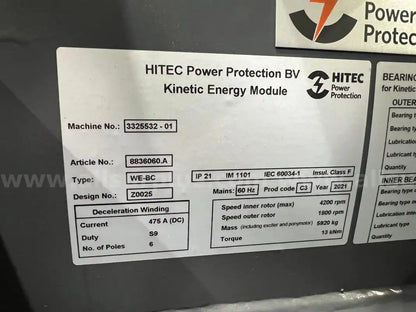 HITEC PowerPRO 2700 DRUPS Units, 13.14MW, w/Sound Suppression Enclosures & BAAQMD Tier 4 Controls